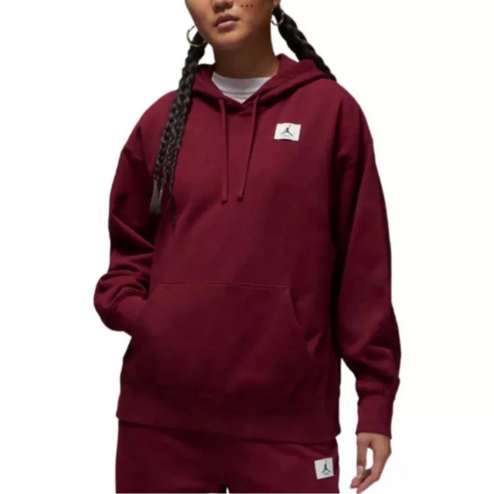 Air Jordan Flight Fleece Women's Hoodie Cherrywood Red Size Small Oversized